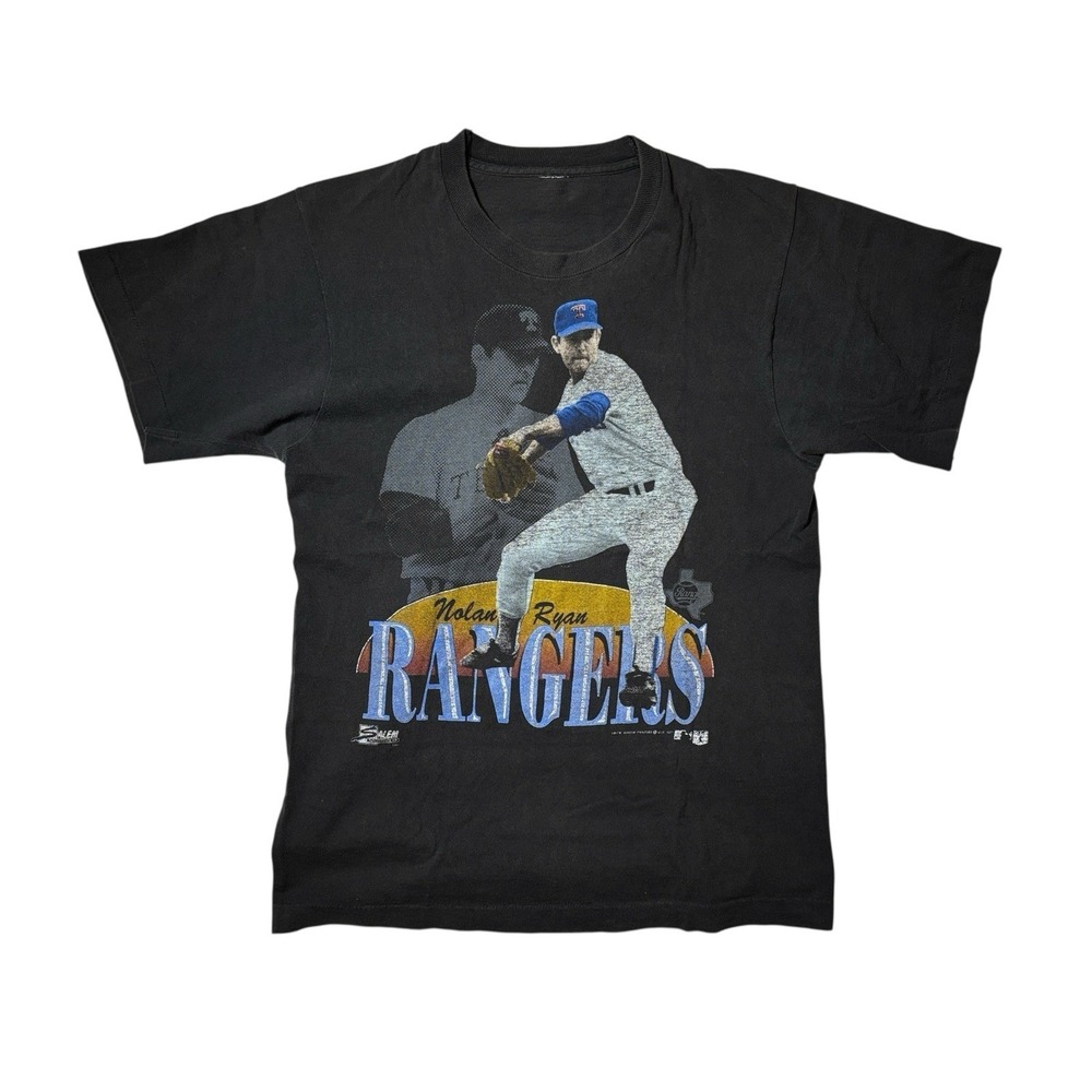 Vintage Nolan Ryan Salem Sportswear‎ T-Shirt 1991 Rangers Single Stitch
